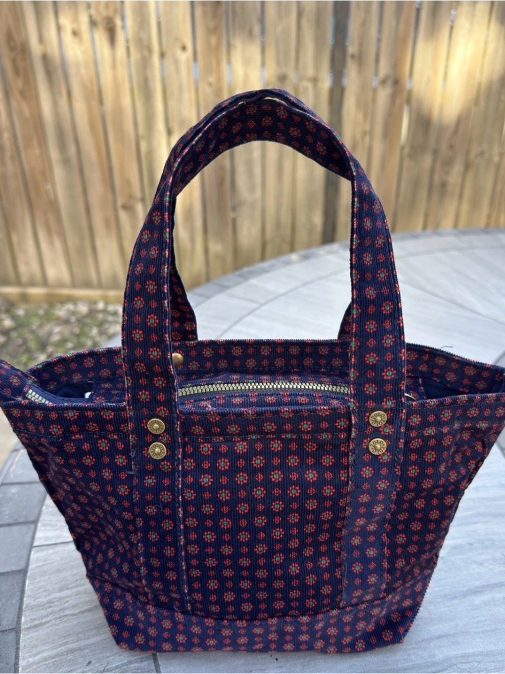 Polo by Ralph Lauren Navy Tote with Red Patterned Accents - Picture 7 of 8